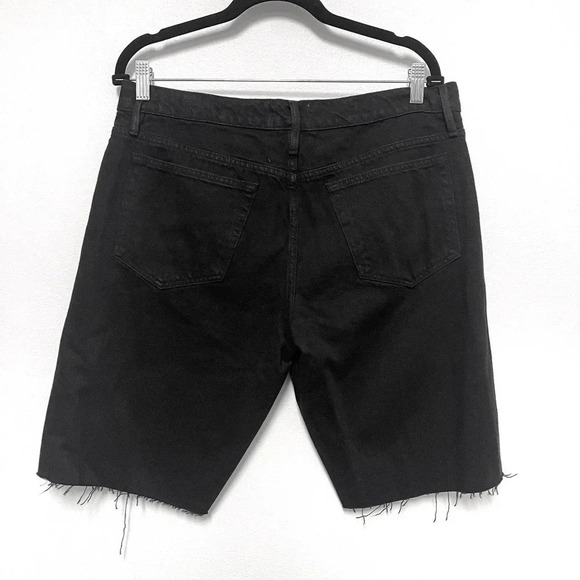 NWT FRAME DENIM L'homme Cut Off Denim Shorts - Black Denim Distressed - Picture 7 of 8